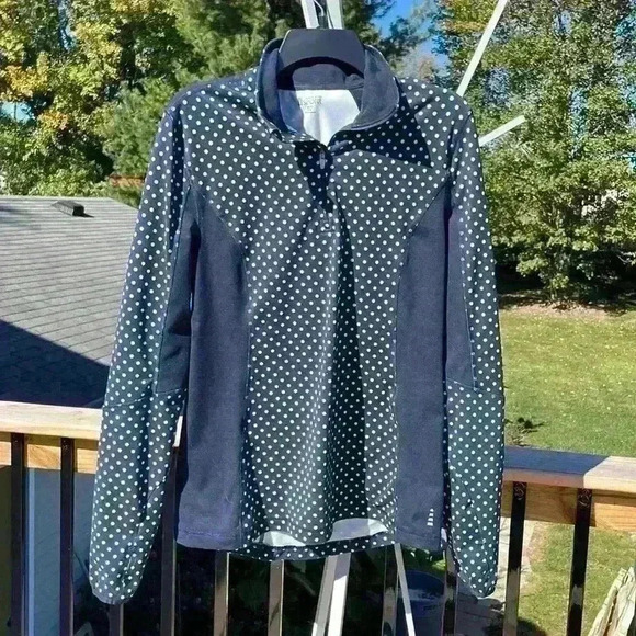 Lands End Sport 1/4 zip pullover with high collar, navy blue size 10 Tall - Picture 1 of 8